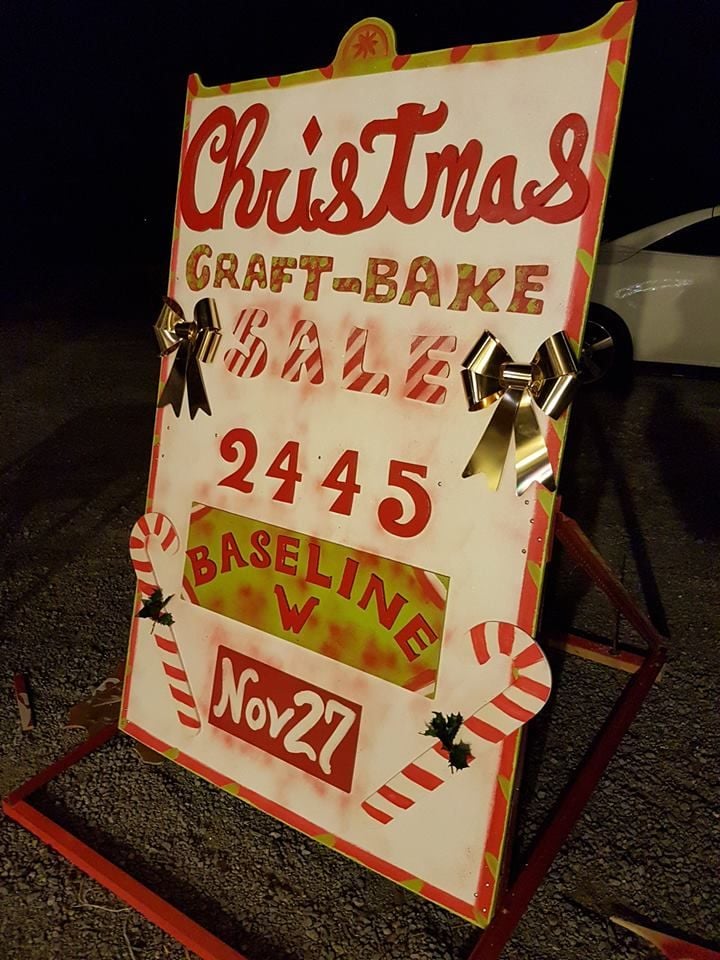Christmas Craft & bake Sale opens at 10:00 - 3:00 Nov 27 th 2445 Baseline Rd west Christmas Craft & bake Sale opens at 10:00 - 3:00 Nov 27 th 2445 Baseline Rd west